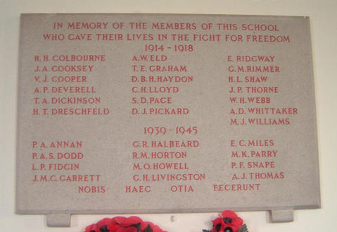 Tettenhall College War Memorial. 
