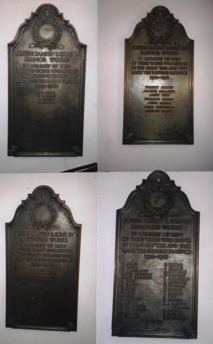 Sankey War Memorials at St. Leonards Bilston. 
